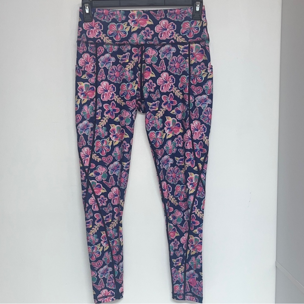 Simply Southern-Sz LG High-Rise Athletic Leggings 7/8 Length Athleisure Sporty